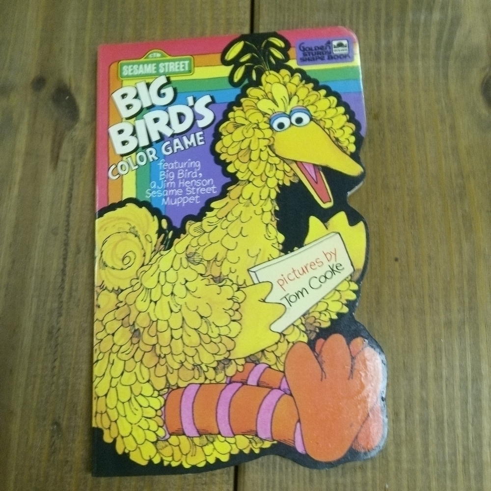 Big Bird's Color Game Board Book Sesame Street Vintage